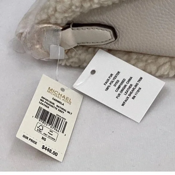 MICHAEL KORS CARMELA Cream Multi
Medium Leather Chain Crossbody
Shearling
NWT - Picture 7 of 8